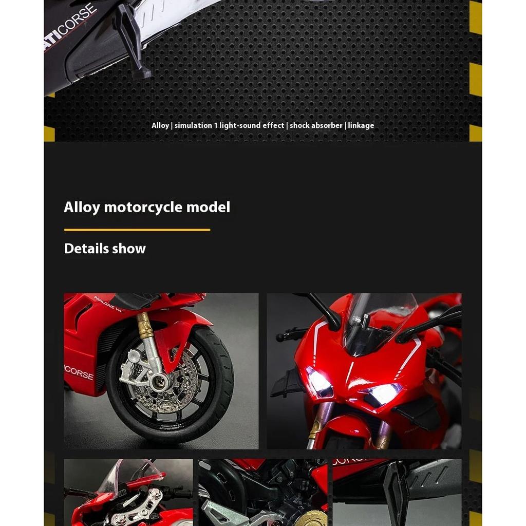 1/12 Scale V4S Genuine Alloy Motorcycle Model Static Die Casting Toy Collection Model Gift,Suitable for Making Collectible Ornaments