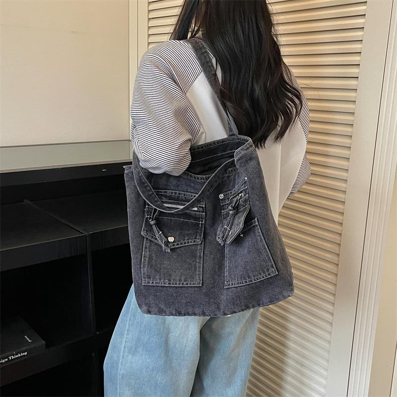 Denim Crossbody Bag Women Shoulder Handbag Large Capacity Tote Bag