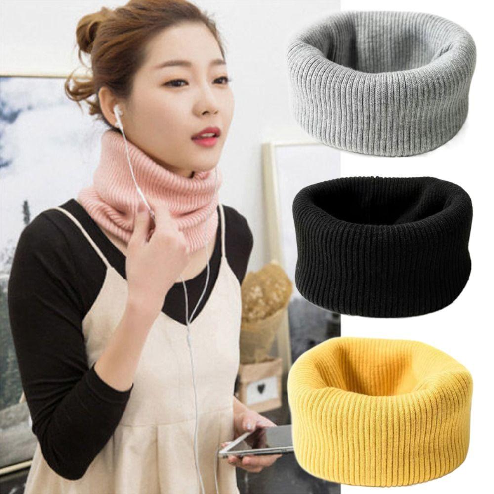 Warm Knitted Ring Scarf Coldproof Thicken Knit Scarf Outdoor Wrap Neck Scarves