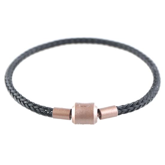 

Минималистский мужской женский плетенный браслет из проволочной веревки, ювелирный подарок на день рождения чёрный