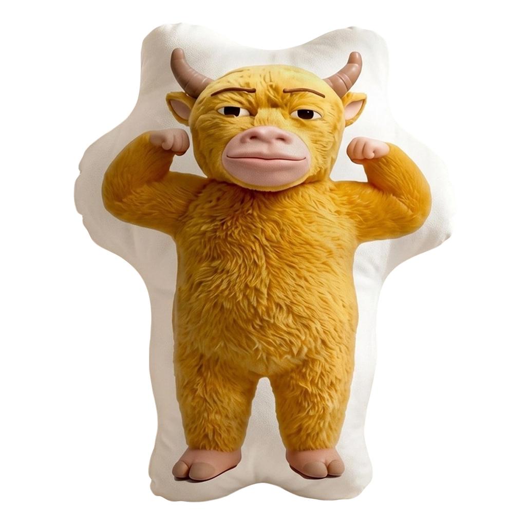 50cm abstract cow-shaped throw pillow