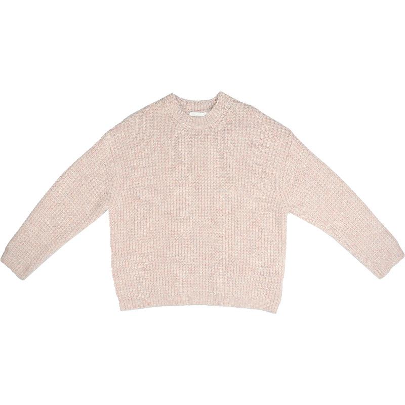 Men's Retro Round Neck Ribbed Knit Sweater - Autumn/Winter Loose Casual Pullover