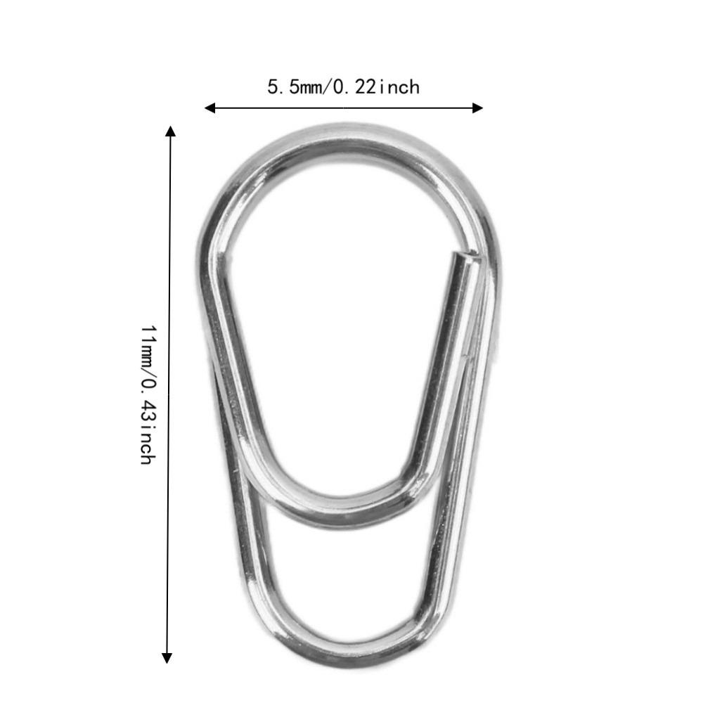 100PCS Lightweight Fishing Snaps Rings Oval Fishing Split Rings Saltwater Fishing