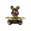 Trendy Colorful Graffiti Bear Abstract Resin Storage Statue Cute Doodle Animal Organizer Desk Holder for Home Office Ornaments