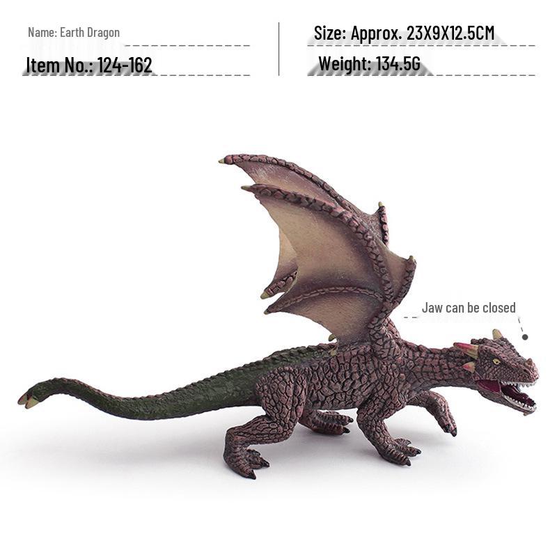 Warcraft Dragon Model Toy: Fire Rock & Stone Dragon, Movable Jaw, Dinosaur Ornament