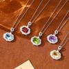 Guochao Ruyi Lock S925 Sterling Silver Necklace Women's Natural Crystal Stone Safety Lock Pendant Ping An Xiangyun Clavicle Chain Women's Gift