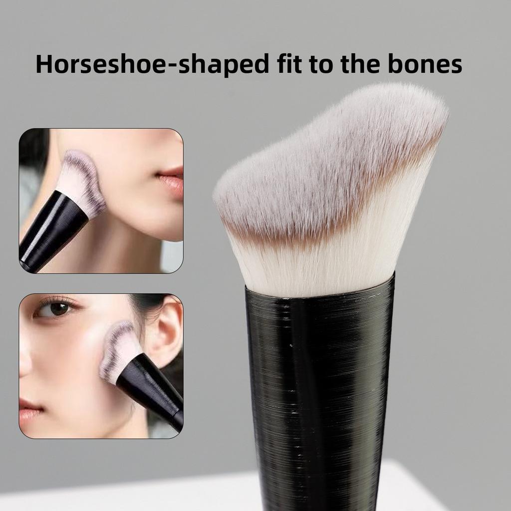 Single Wave Grooming Brush Foundation Brush Face Contour Side Face Bevel Three-dimensional Shadow Brush Sickle Makeup Brush Now
