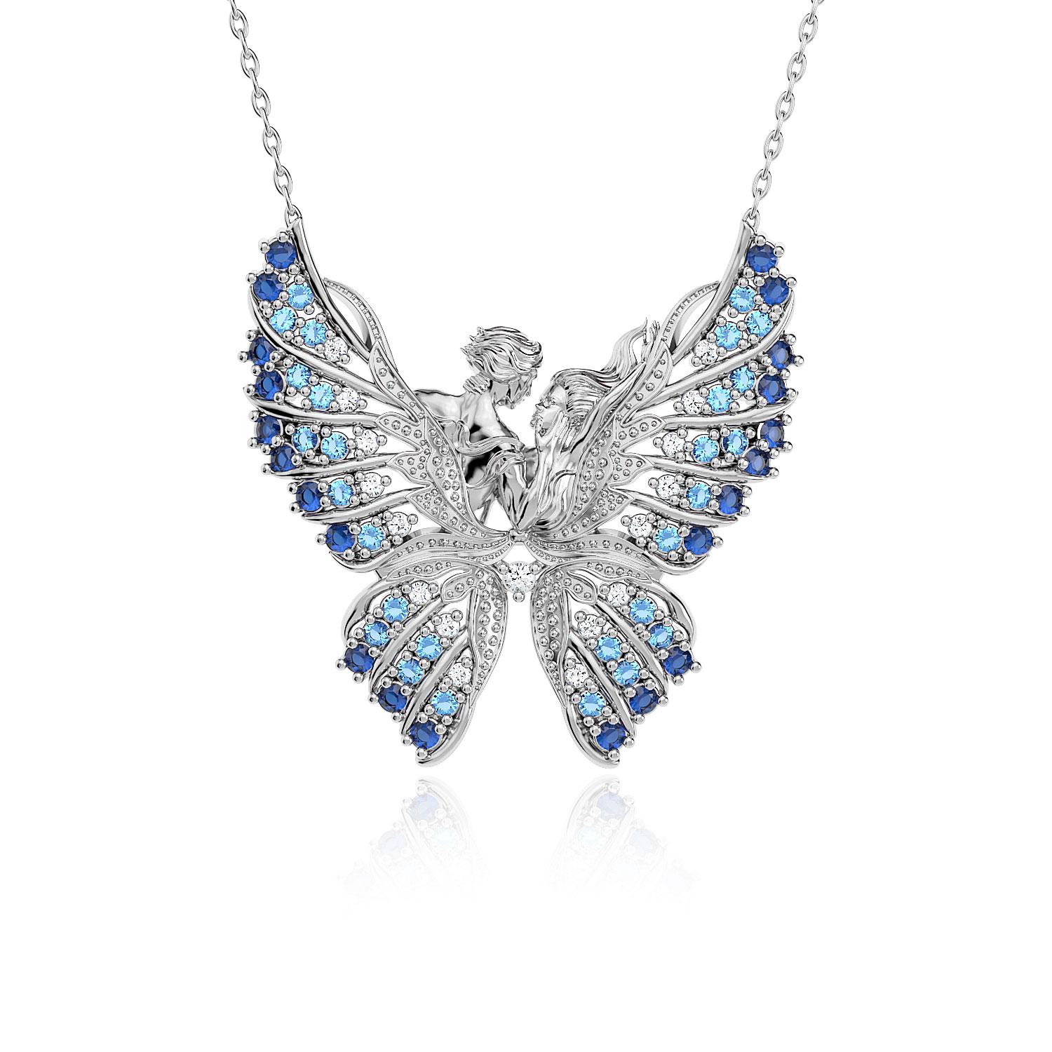 

Ожерелье Butterfly s Dream Aqua Cross из стерлингового серебра