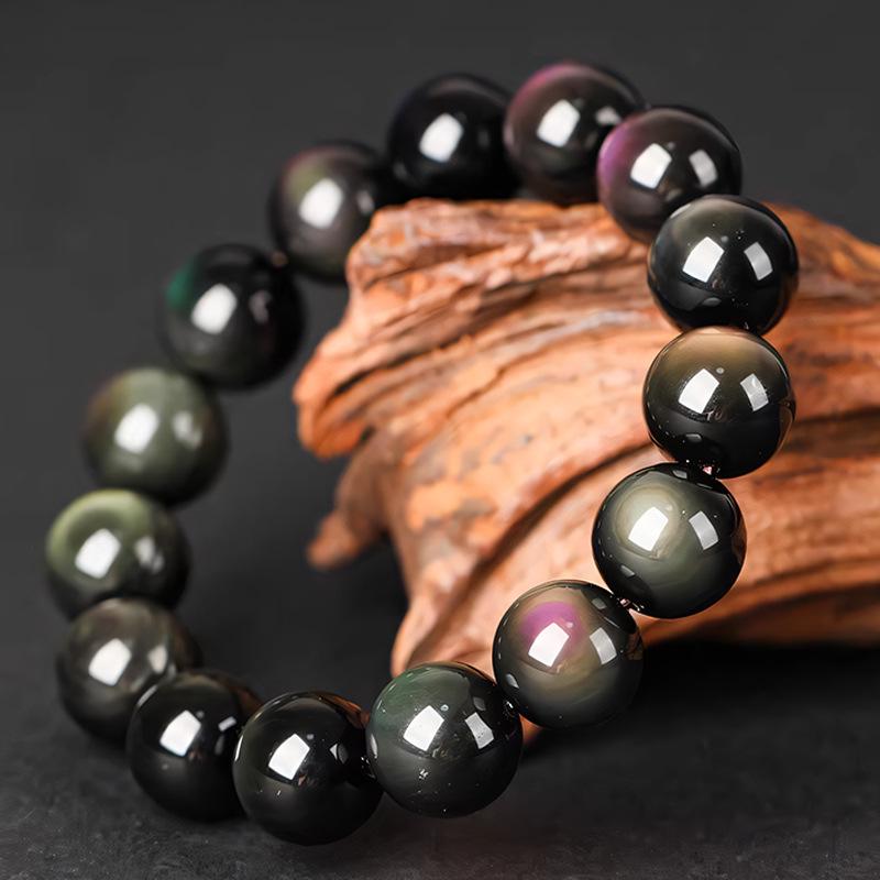 Gold Sheen Obsidian Beaded Bracelet for Men and Women