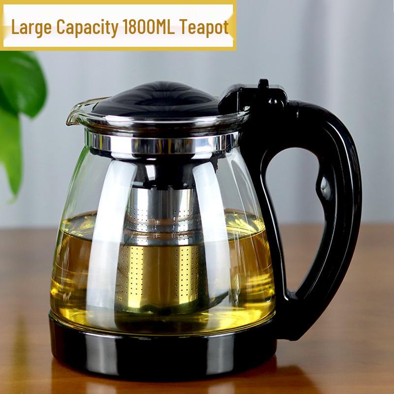 Large Heat-Resistant Glass Teapot with Filter for Flower Tea