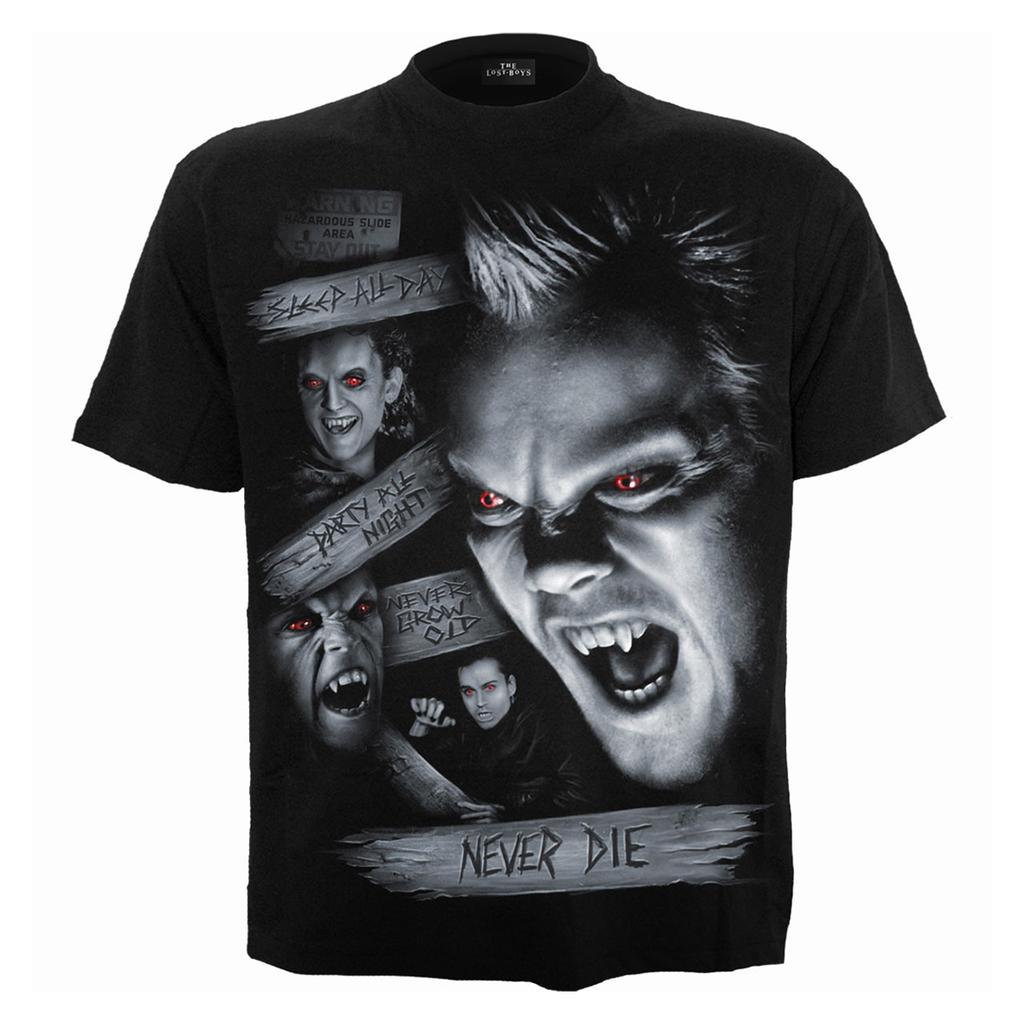 The Lost Boys Unisex Adult Never Die Back Print T-Shirt