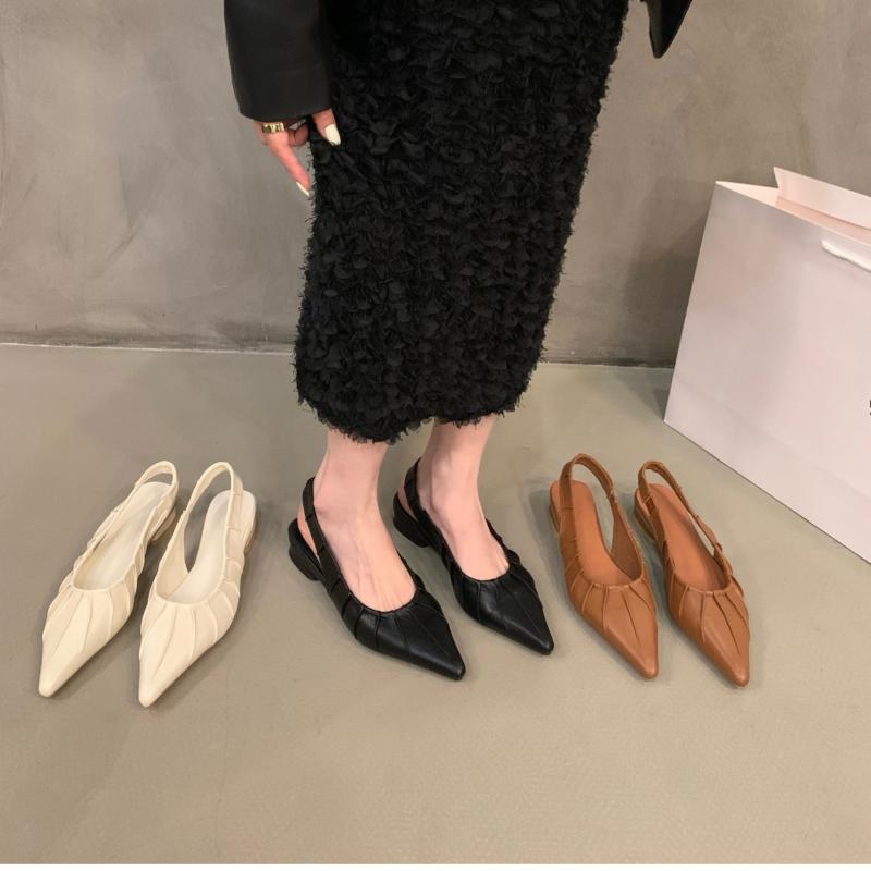 Móda 2025 Horký Výprodej Dámské Boty Slingbacks Dámské Vysoké Podpatky Módní Šněrovací Manžeta Kancelář a Kariéra Nové Sandály s Krytou Špičkou