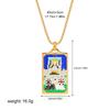 New Design Colorful Enamel Tarot Cards Pendant Necklaces  18K Gold Plated Sun Star Moon Box Chain Choker Jewelry for Women
