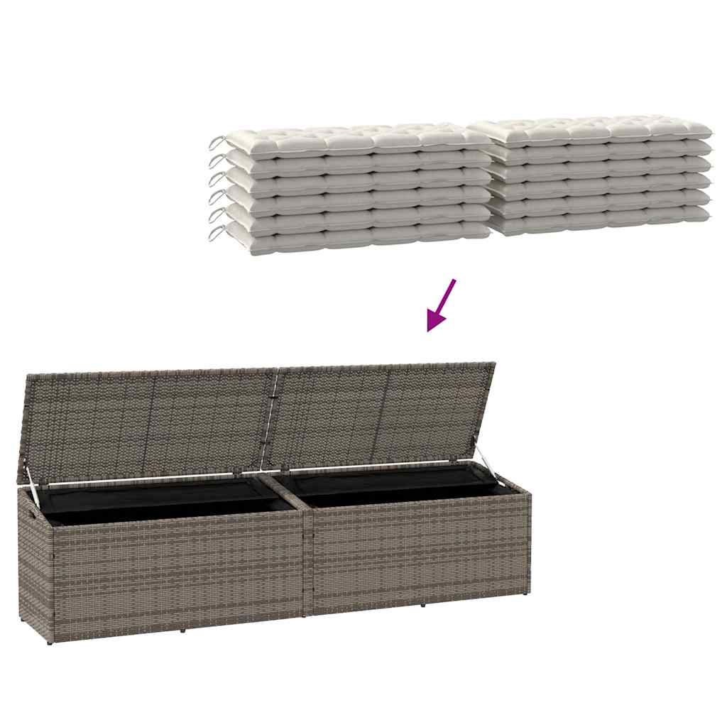 Garden Storage Box Gray 220 x 50 x 58 cm Poly Rattan