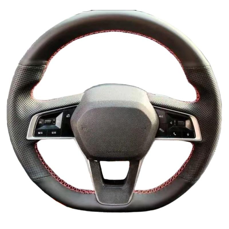 Handgenähte schwarze Leder-Autolenkradabdeckung für BYD Ato 3 Fa Feng Tang F3 E6 Yuan Song plus EV F0 Qin