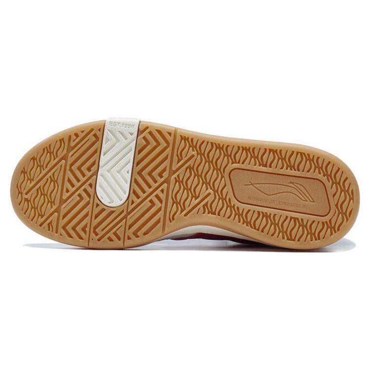 New LiNing Honor 92S Cushioning Wear Resistant Low Top Skateboard Shoes Women's White Gray Red AEPT004-1