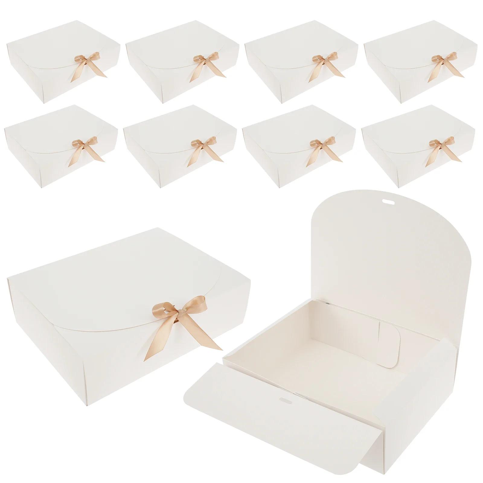 

10Pcs Gift Boxes with Lids and Ribbon Valentine s Day Gift Packaging Box Large Capacity Decorative Box for Weddings Birthday 27x20x8cm