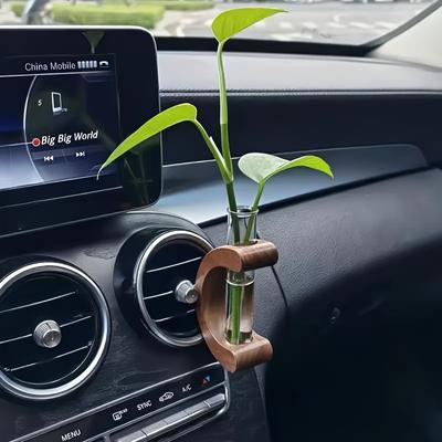 Vaso per Auto Clip per Bocchetta, Propagazione da Bocchetta per Auto, Mini Vaso per Fiori da Auto Clip per Bocchetta, Ciondolo per Bocchetta dell'Aria Ornamento Interno Auto in Legno