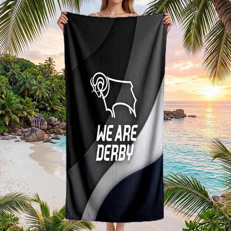 Toalla de Playa de Fútbol Derby County Suave Microfibra Toalla de Verano Secado Rápido Absorbente para Playa Piscina Viaje