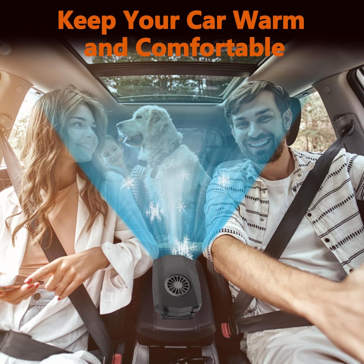 Car Heater 12V Fast Heating Fan Portable Windshield Defogger Plug-in Black