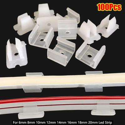 220V Flexible COB LED Strip Fixed Clips Light Mounting Buckle Wall Lamp Holder Connector 8-20mm For Fixing 2835 Neon Light