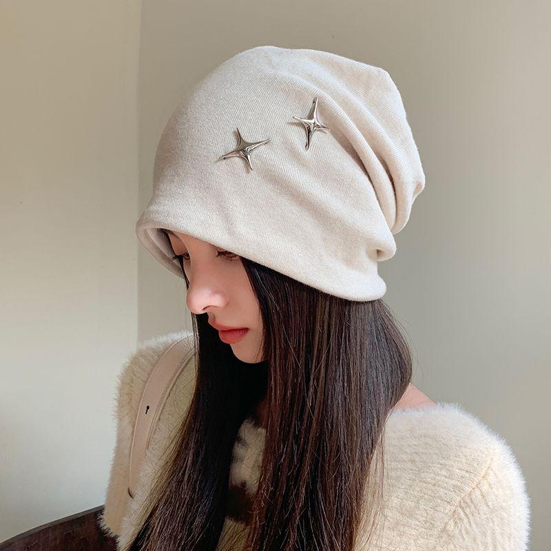 Hat Women's Winter Fashion New Women's Winter Pullover Knitted Wool Baotou Stacking Hat