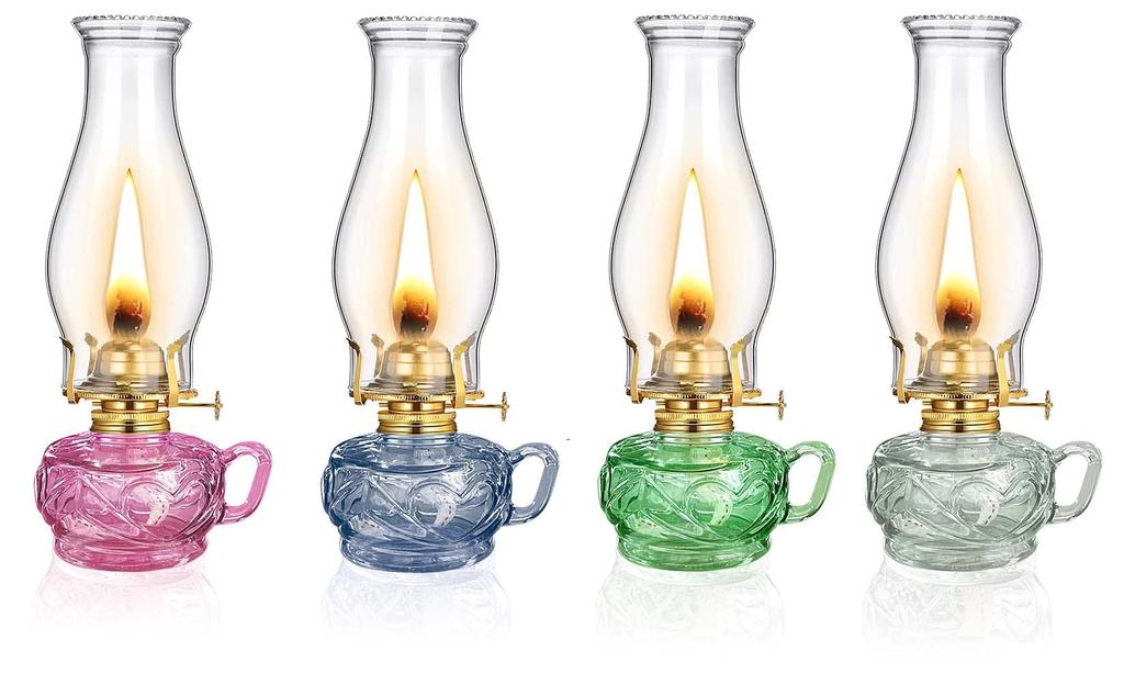 Cywinfow Handmade Kerosene Lamp Lantern, Vintage Kerosene Lamp, Paraffin Oil Lamp L392 (Transparent - Gold)