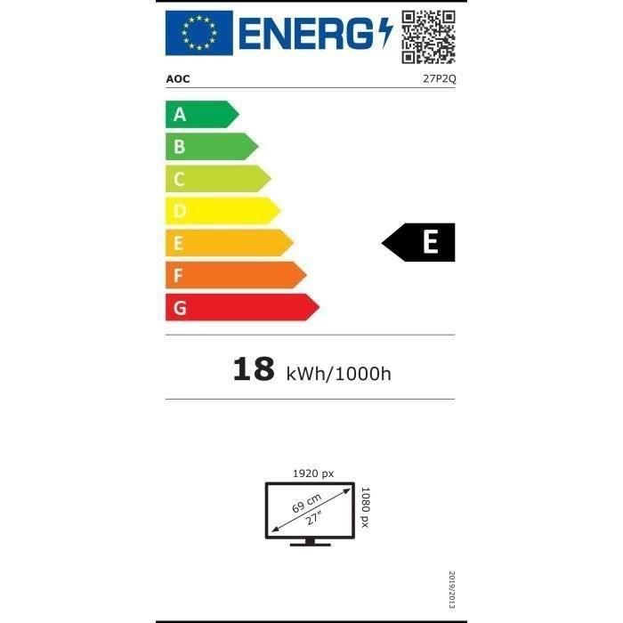 Écran LED AOC 27P2Q - 27" - Full HD (1080p) - IPS - 250 Cd/m² - 1000:1 - 4 Ms