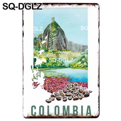 [SQ-DGLZ] COLOMBIA Metal Sign Vintage Tin Sign Retro Wall Decor for Home Plaque Metal Poster Pub Bar Decor Art Painting