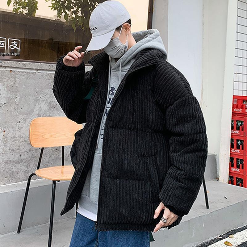 Men's Winter Corduroy Cotton Jacket: Thickened, Loose-Fit, Korean Style Trend, Couple's Outerwear.