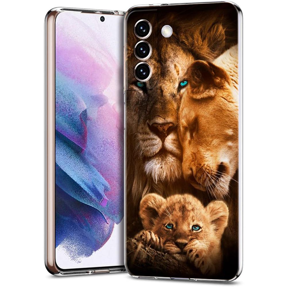 The Lion Phone Case for Samsung Galaxy S24 S23 S22 S20 S21 FE Ultra S24 S23 S10 S10E S9 S8 Plus 5G Transparent Shell Capas Bags