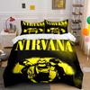 Nirvana Band Schwarz & Gelb Bettwäscheset Bettwäscheset (1 Bettbezug, 2 Kissenbezüge, Bettdecke nicht enthalten)