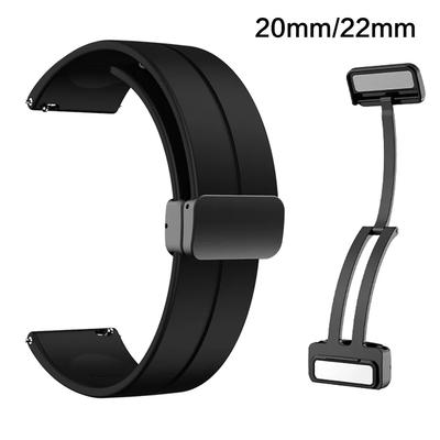 20mm 22mm Armband für Samsung Galaxy Watch 4/5 Pro/Classic/Gear S3/Active 2 Sport Silikon Magnetverschluss Huawei GT 2 2e 3 Band