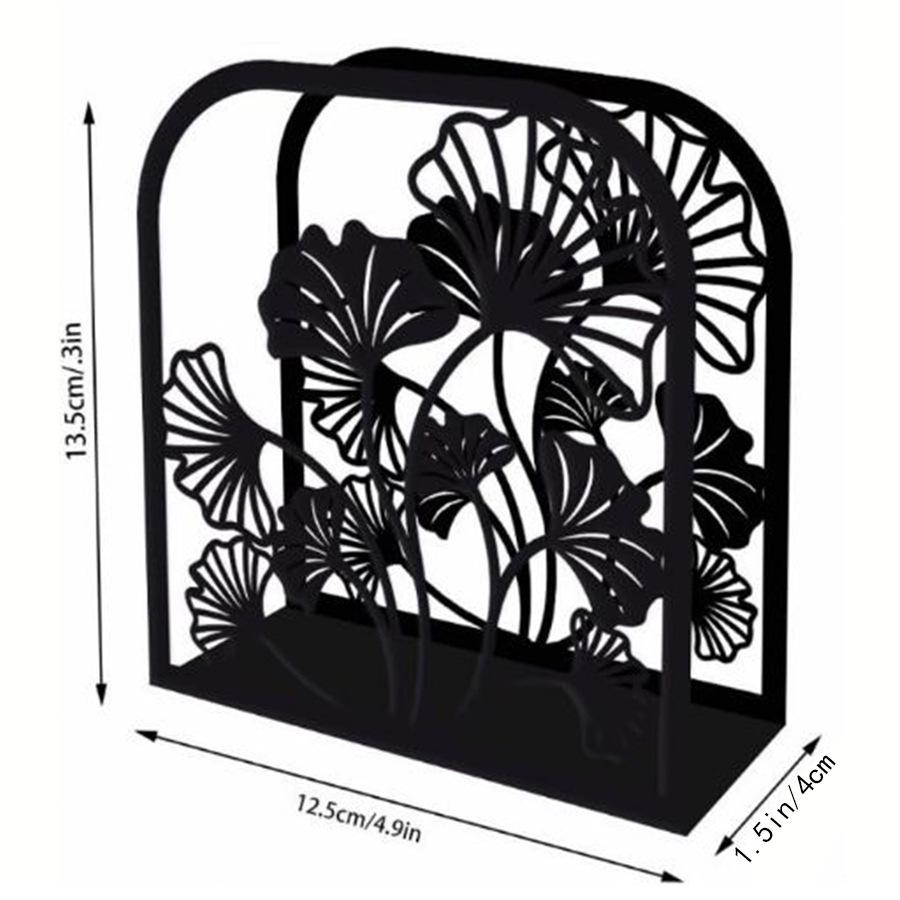Ginkgoblatt Metall Serviettenhalter, Elegante Schreibtisch-Taschentuchbox für Hotels und Pensionen