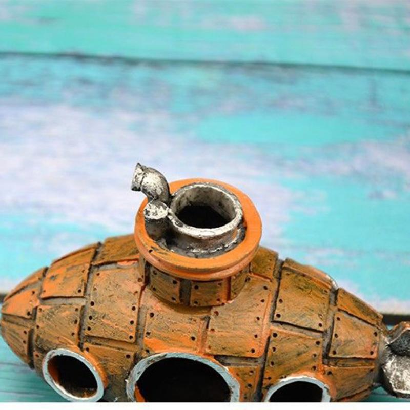 Aquarium Fish Tank Decorations Landscape Submarine Wreck Ship Vintage Resin Design Boat Aquarium Accessories Home Decorations