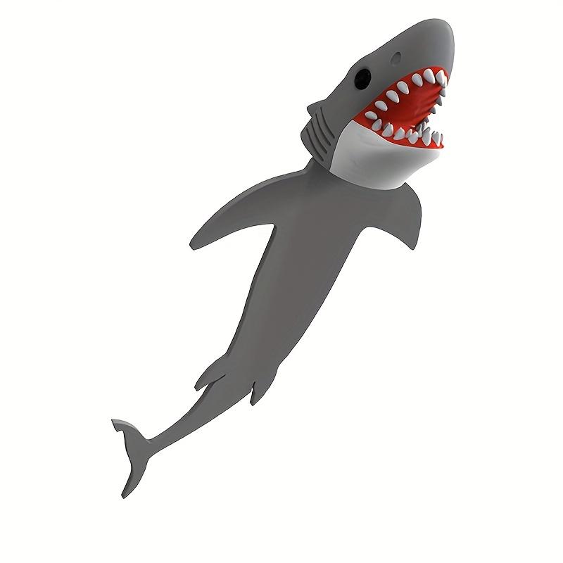 

Creative 3D Great White Shark Bookmark- Durable Plastic, Black with Red Teeth Detail, Student Stationery Gift for School Opening