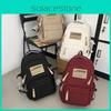 Ulzzang Canvas Backpack For Girls Korean Style Fashionable Streetwear Nylon Material Cow Print Design