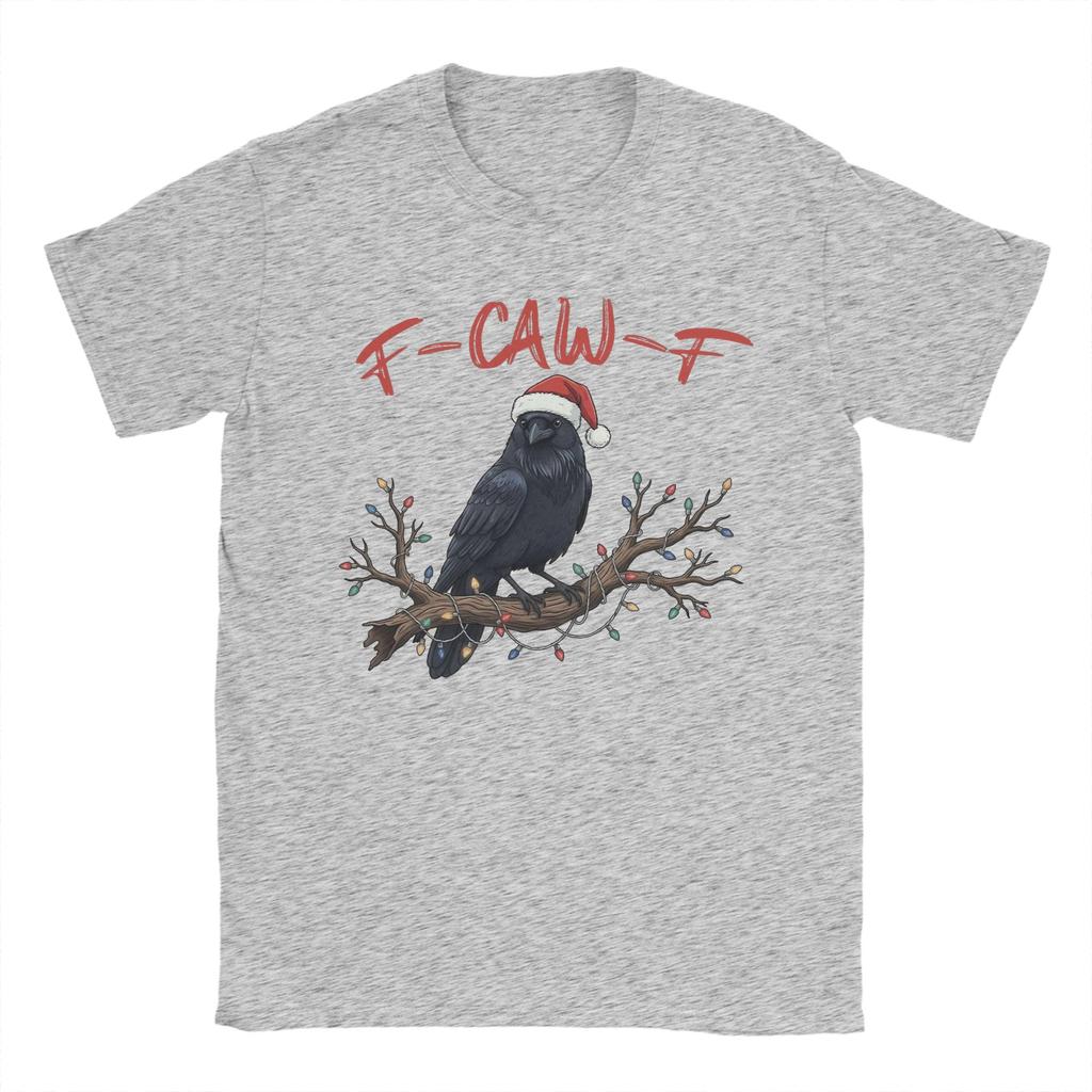 Crow F-Caw-F Merry Christmas Men T Shirts  Vintage Tees Short Sleeve O Neck T-Shirt 100% Cotton Graphic Tops