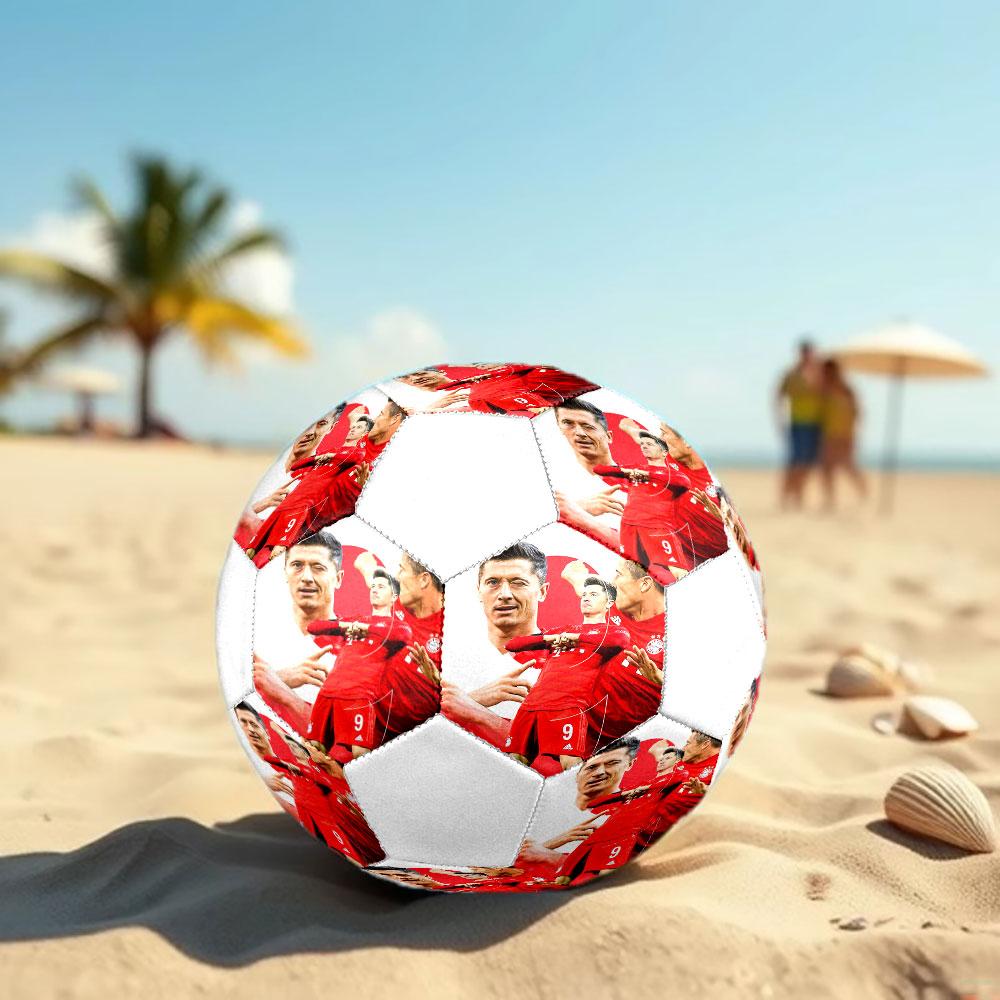 Robert Lewandowski Size 5 Soccer Ball, Machine-Stitched PVC, Durable & High Bounce, All Ages Fit, Fan Merchandise, Matches & Outdoor Use.