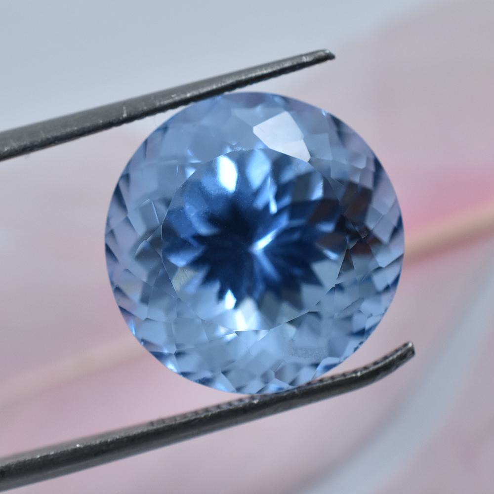 Natural Blue Aquamarine Loose Gemstone 20 Ct Round Cut for Collectors for Jewelry Making and Crafts