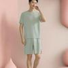 Ice Silk Couple Pajama Set - Seamless, Solid Color, Short Sleeve Sleepwear for Men & Women, Ideal for Spring/Summer