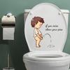 Creative Kids Bathroom Wall Decals Toilet Stickers with Fun English Self-Adhesive Decor for Toilet and Bathroom