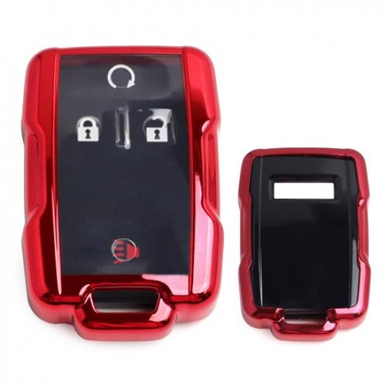 

Red TPU Key Fob Protective Case For 14-up Chevy Silverado Colorado, GMC Sierra..