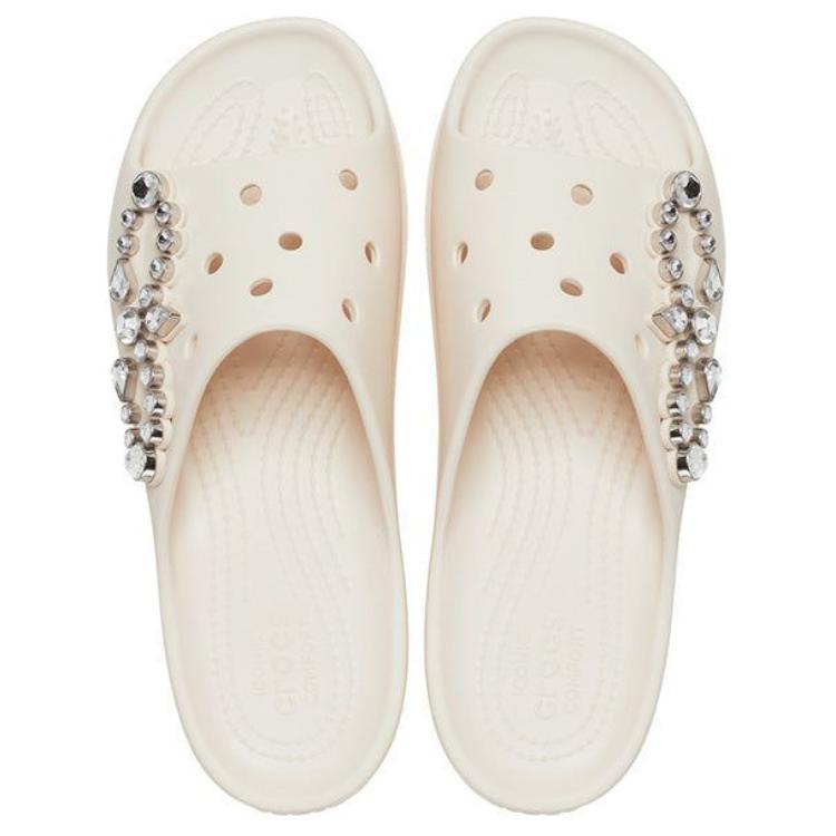 Crocs Crown Cloud EVA Non-Slip Slide Sandals Women Footwear Beige 209732-0WW