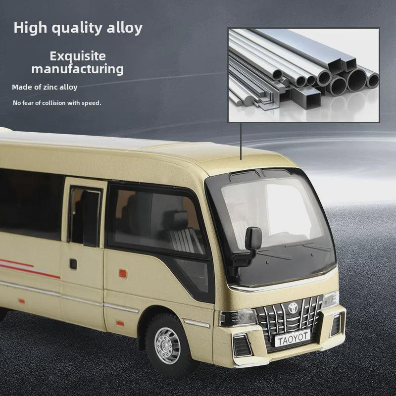 1/32 Scale Alloy Bus Model Toy with Sound and Light - Pull Back Action, Cake Decoration 