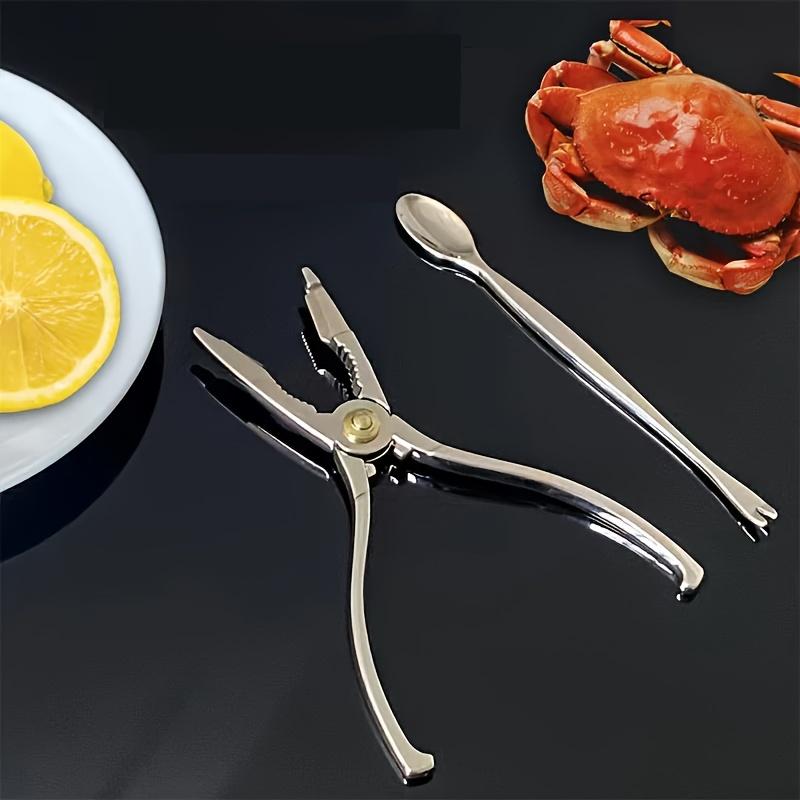 Premium Crab Consumption Set Robust Zinc Alloy Crab Leg Cracker And Spoon Long-Lasting Seafood Shell Opener