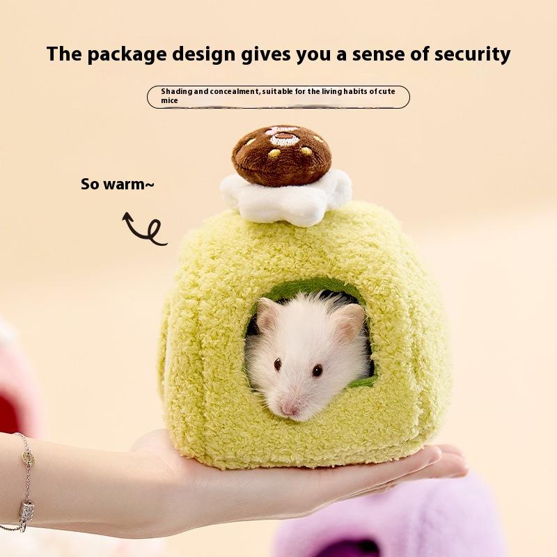 Niedliche Desserts Kuchen Plüsch Hamsterhaus Kleintierkäfig Landschaftsgestaltungszubehör Maushaus Kleintiernest Haustierspielzeug Versteckhaus
