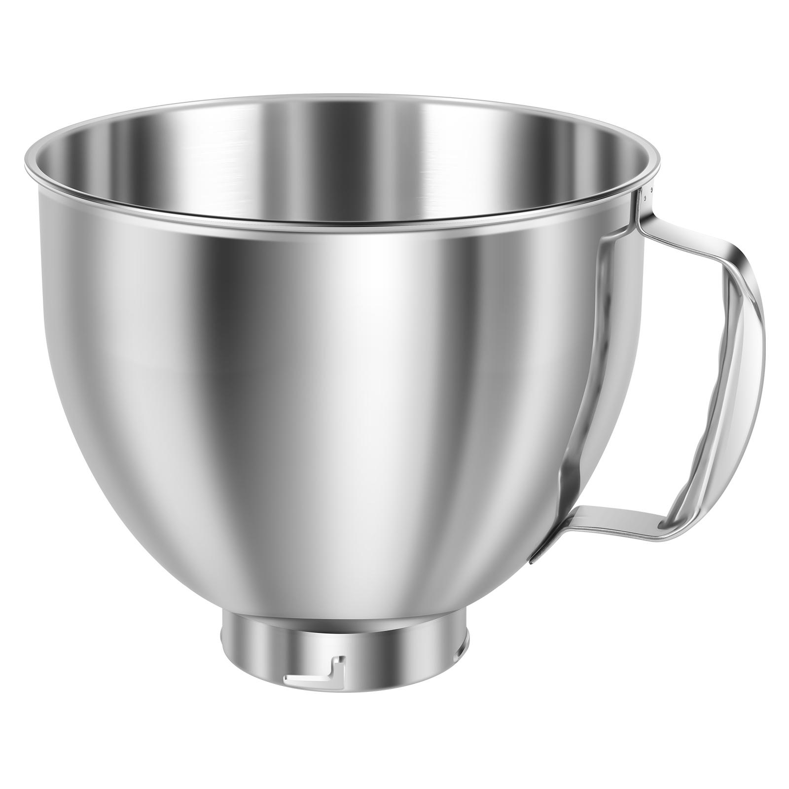 4.5-5 QT Stainless Steel Stand Mixers Bowls Large Capacity Mixing Bowl Replacement Reliable Baking Mixing Cup Kitchen Utensils argento