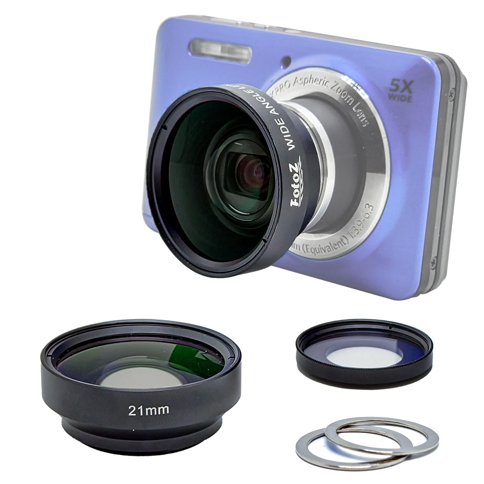 

FotoZ 21mm Wide Angle Lens Cinematic Filter for Kodak Pixpro Magnetic Adsorption Creates Dreamy and Romantic Effects & FZ55, Design,