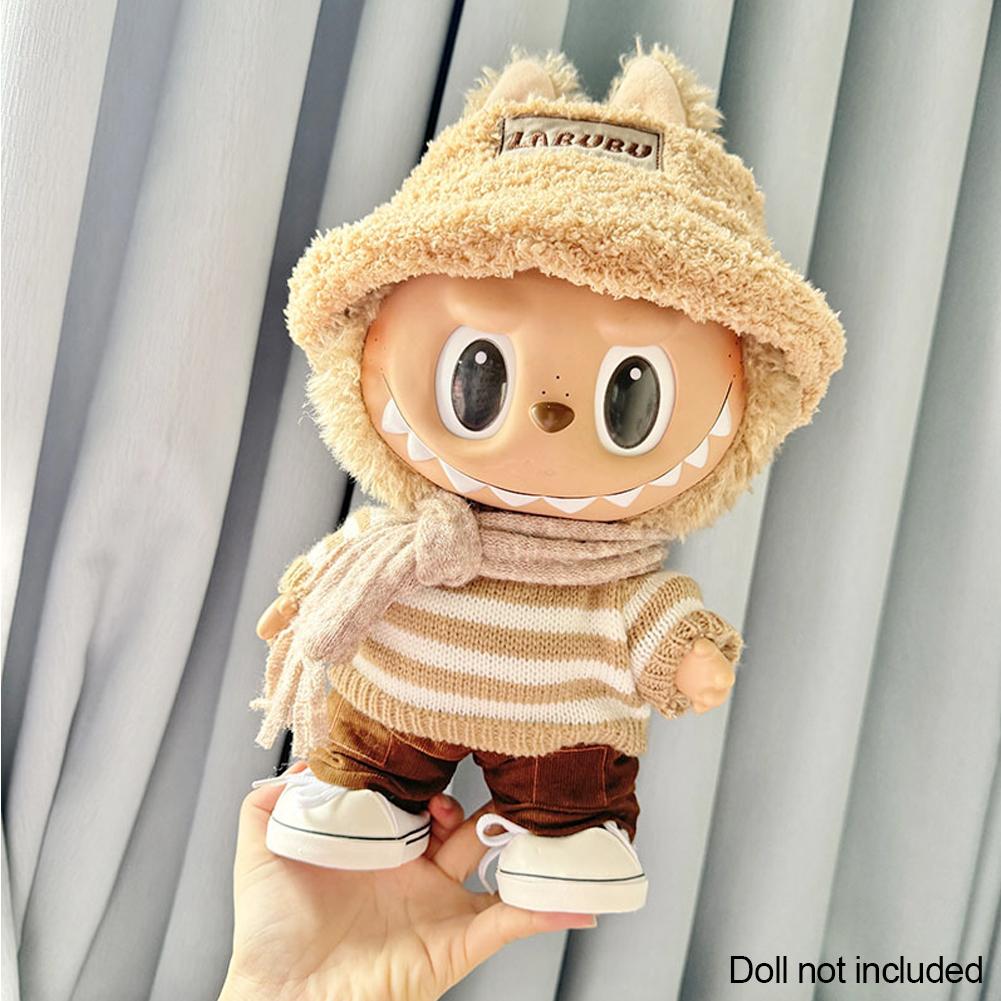 For 38cm Labubu Doll Clothes Fashion Clothes Hoodies Doll Clothes Color Match Hoodies Dolls Accessories Cute Decoration Little Cloths